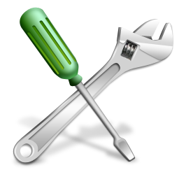 A screwdriver and an adjustable wrench crossed together