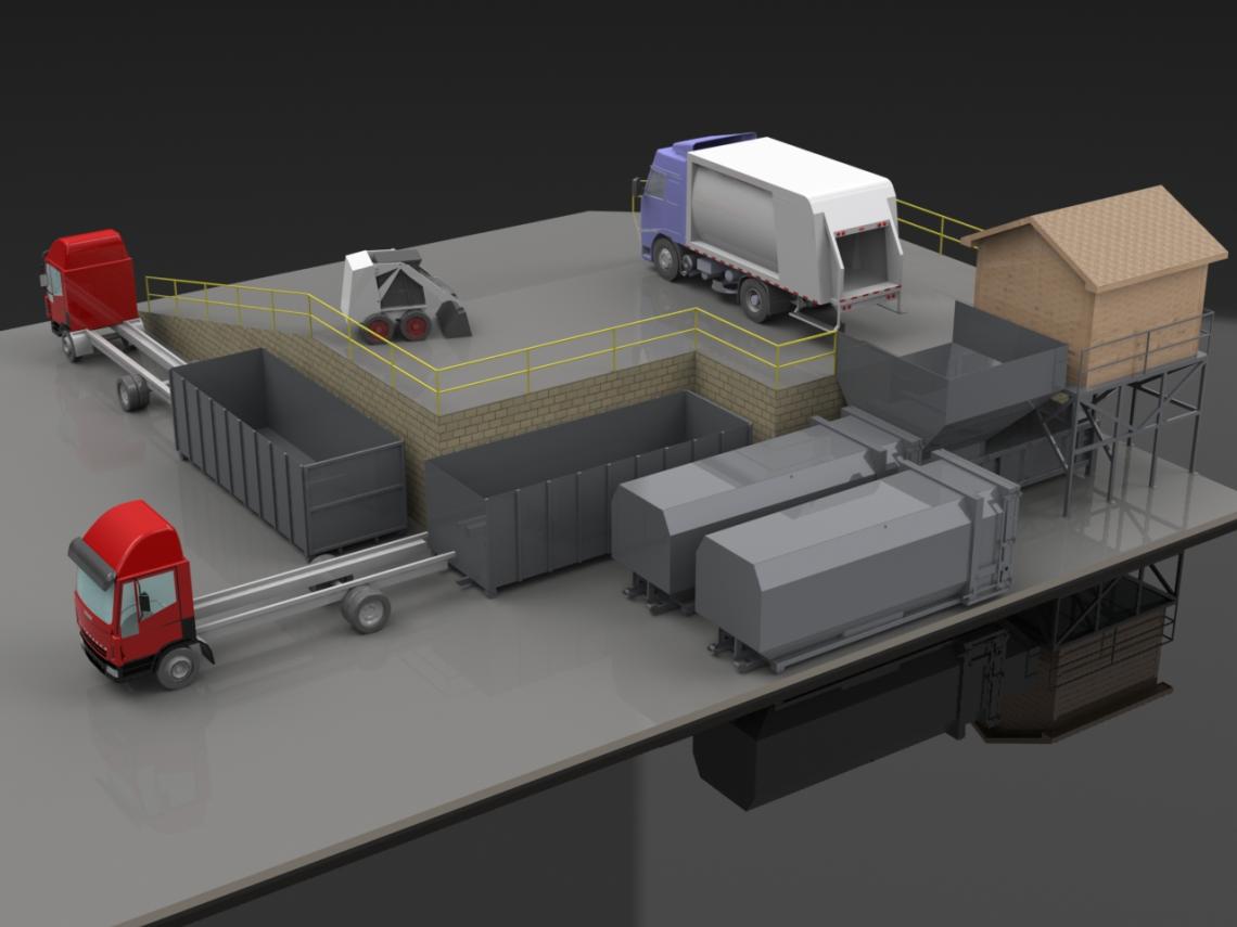 Transfer Station Layout for Large Compactor